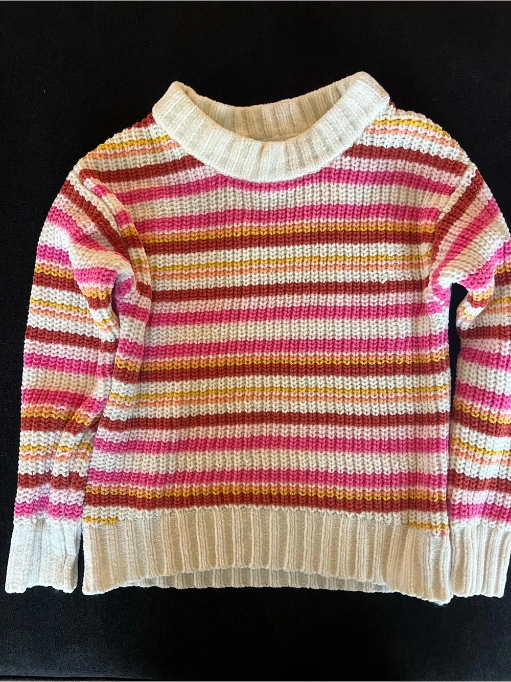 Old Navy Multicolor Striped Knit Sweater in Pink, Cream & Gold